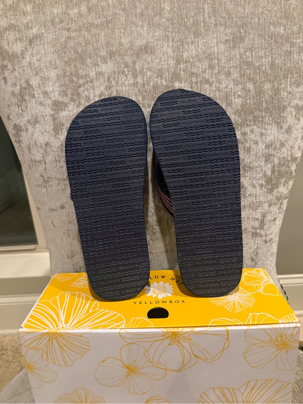 Yellow Box Women’s Navy Blue Flip Flop Sandals - Picture 4 of 4